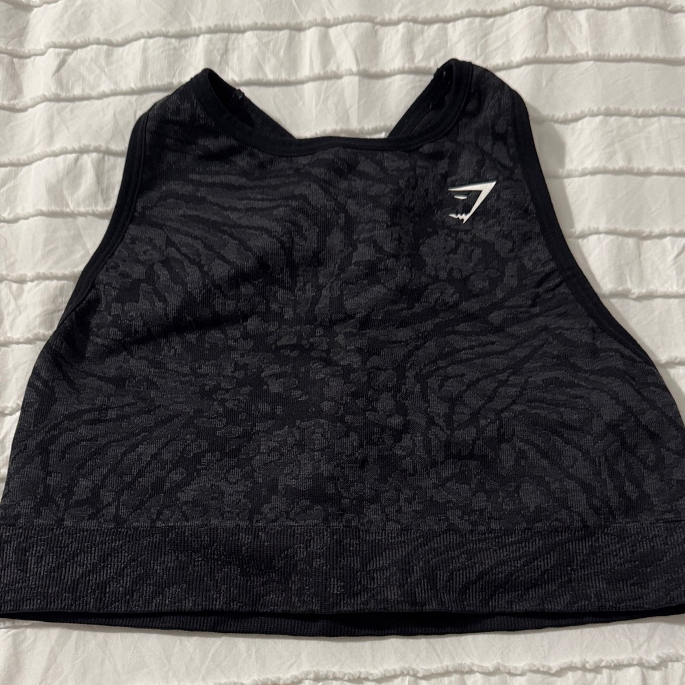 Gymshark Black Patterned Sports Bra